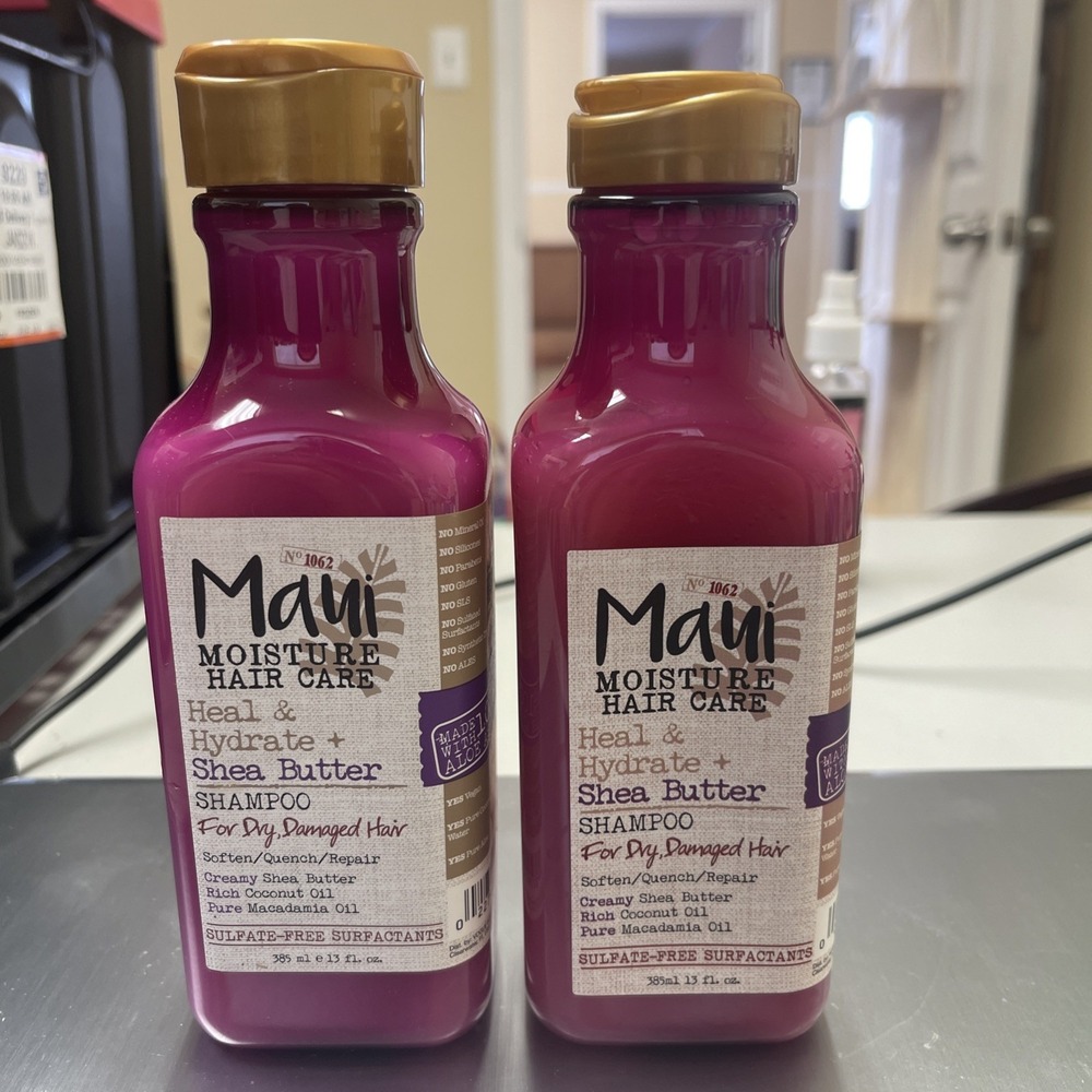 2 Maui Moisture Heal & Hydrate Shea Butter SHAMPOO Full Size 13oz Each Vegan
